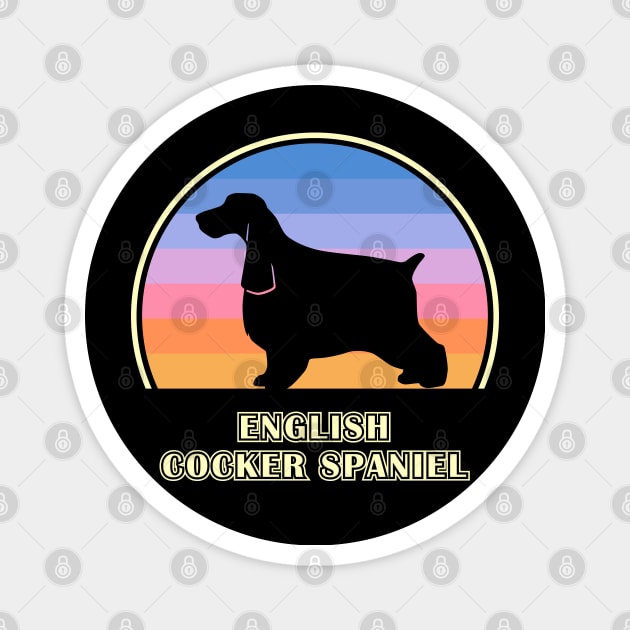 English Cocker Spaniel Vintage Sunset Dog Magnet by millersye